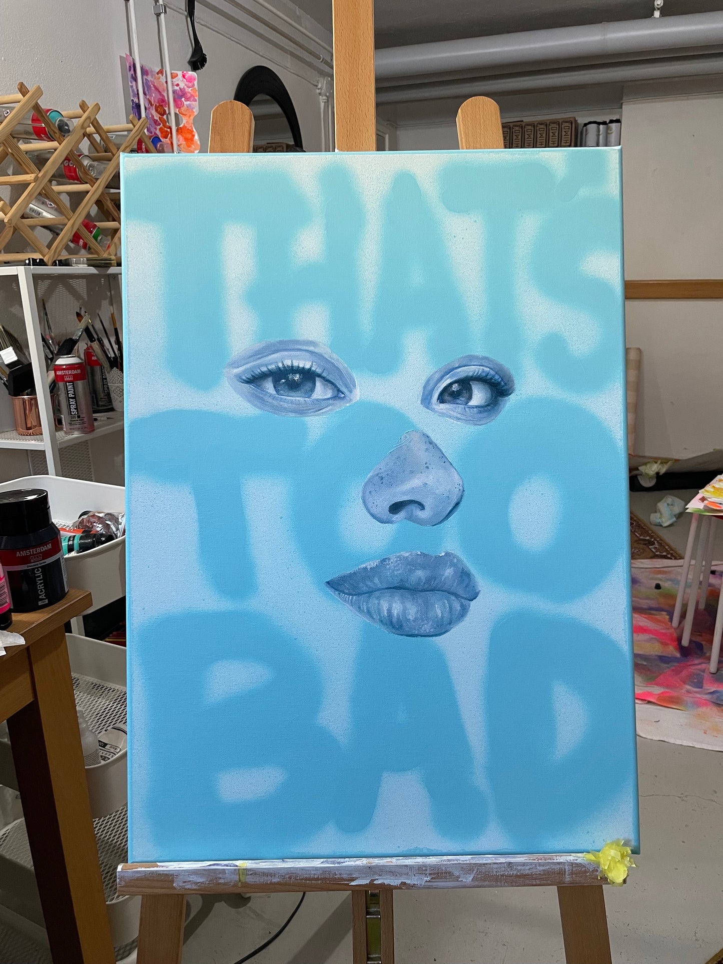 COULDN'T CARE LESS - painting
